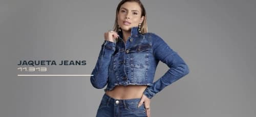 Jaqueta Jeans Cropped Feminina