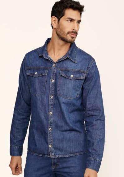 Camisa Jeans Masculina Lottus