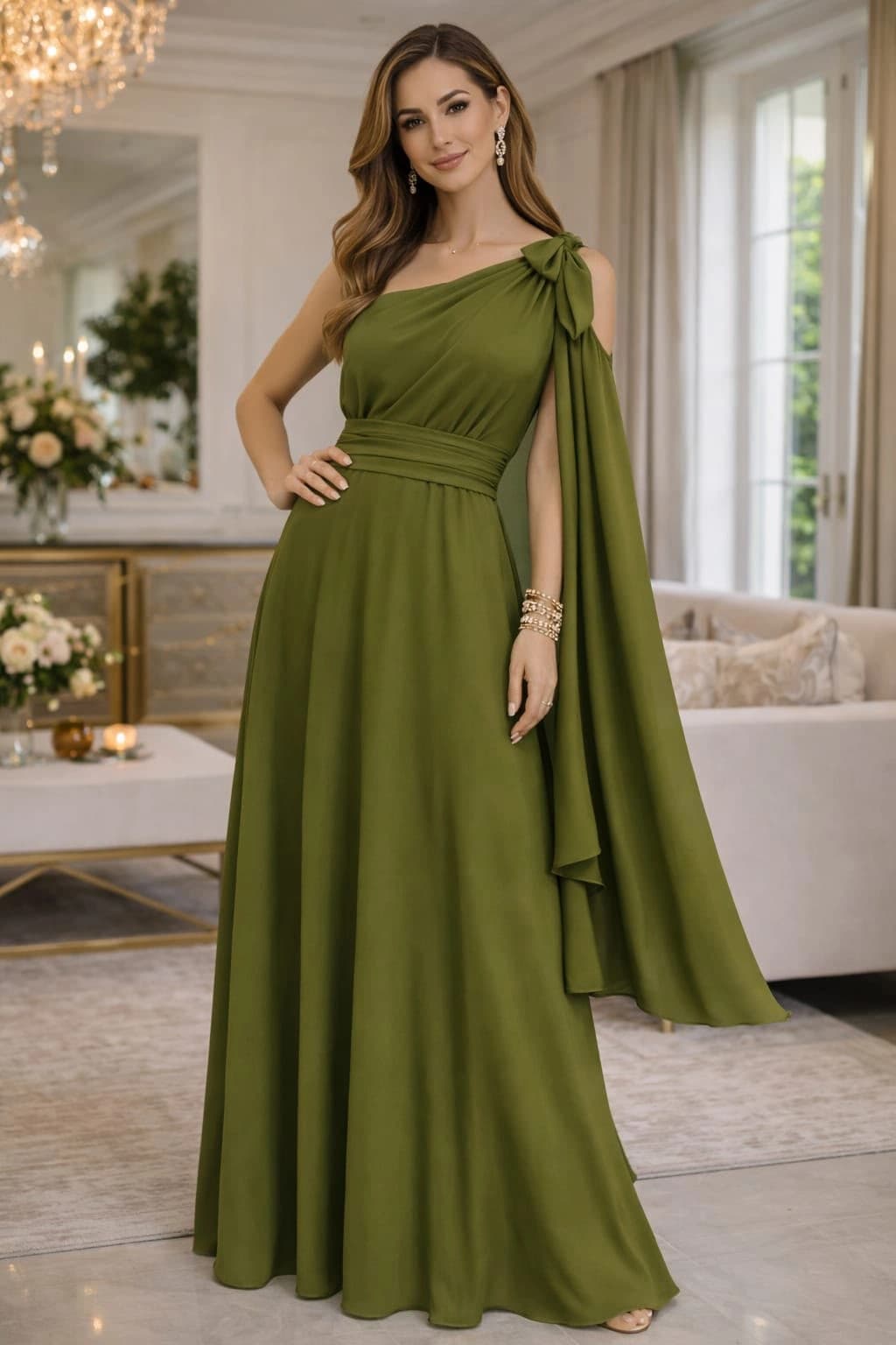 Vestido Longo Verde Oliva