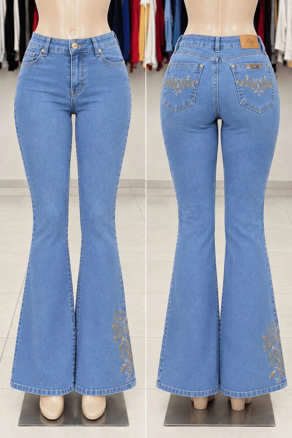 Calça Flare Feminina Batidão Bordada 🤠✨