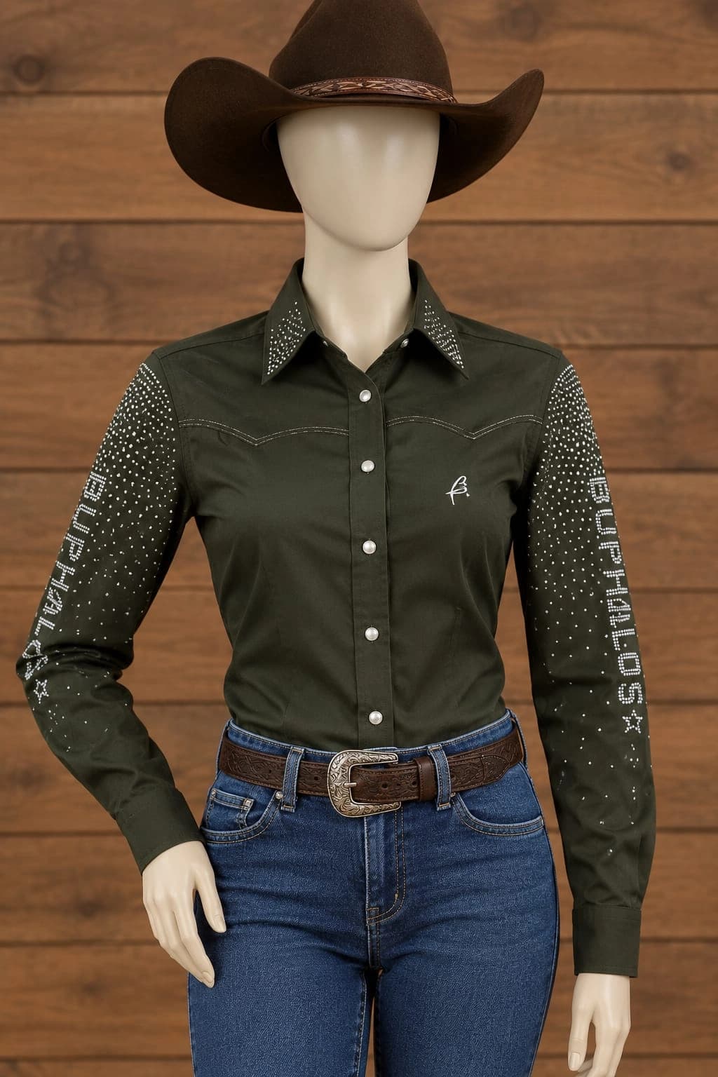 Camisa Country Feminina Buphallos Green