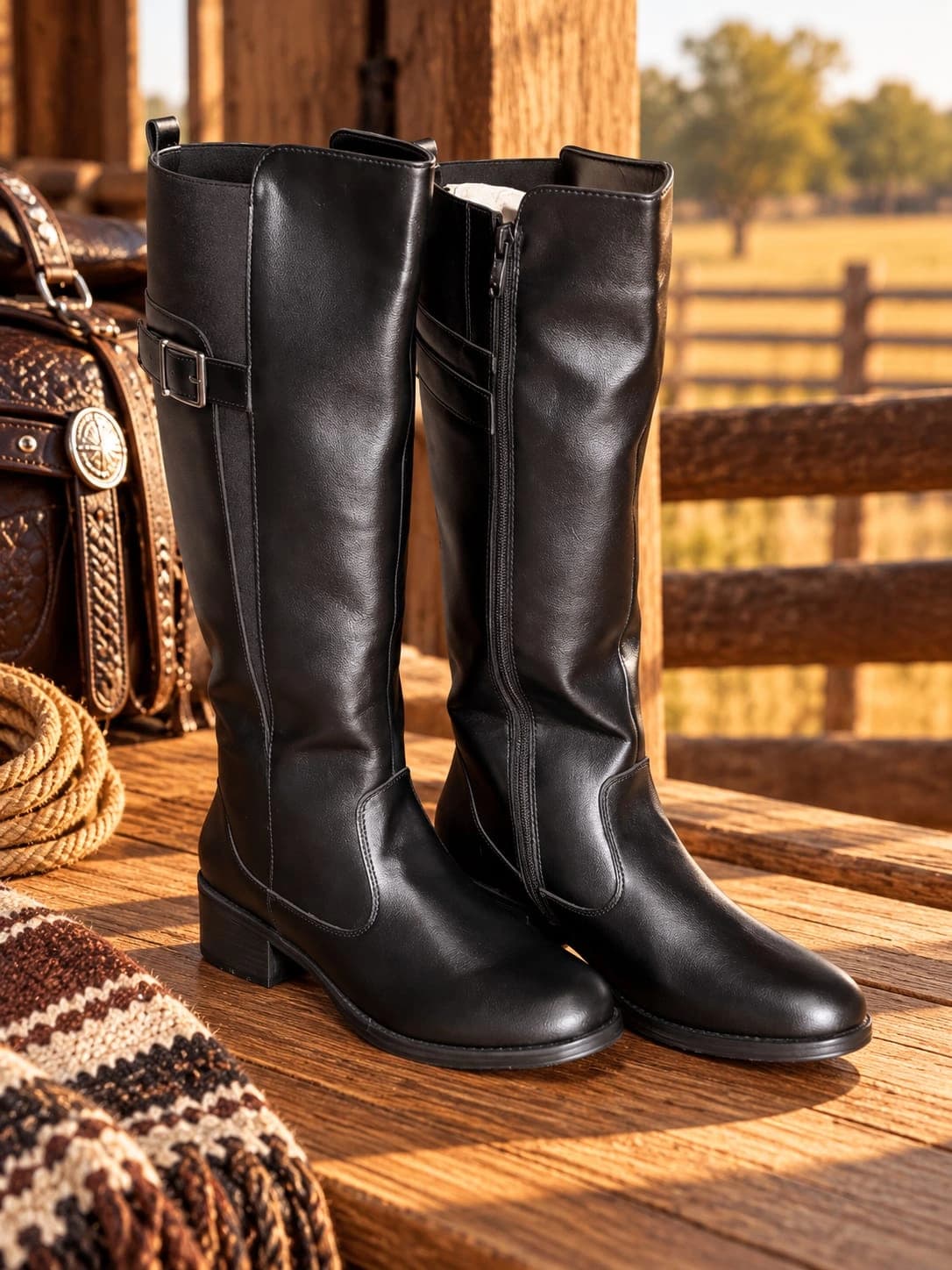 Bota Feminina Preta Cano Alto