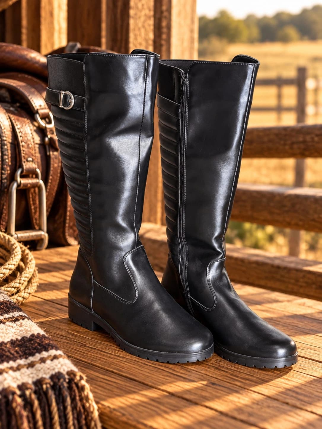 Bota Feminina Preta Cano Alto