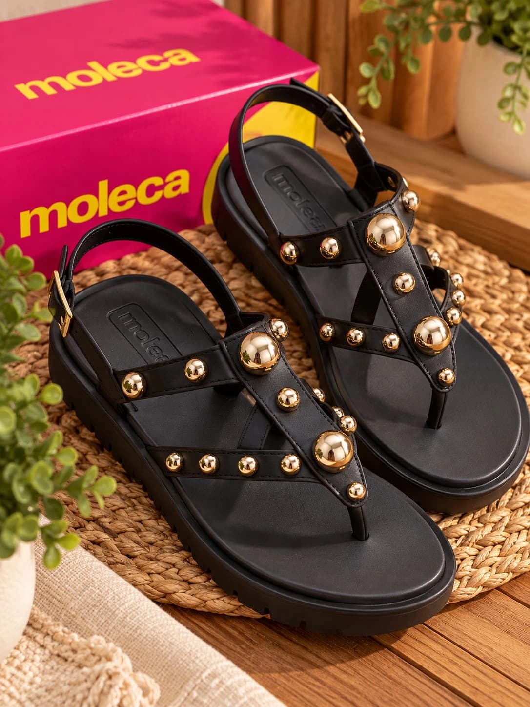 Sandália Feminina Moleca – Preta