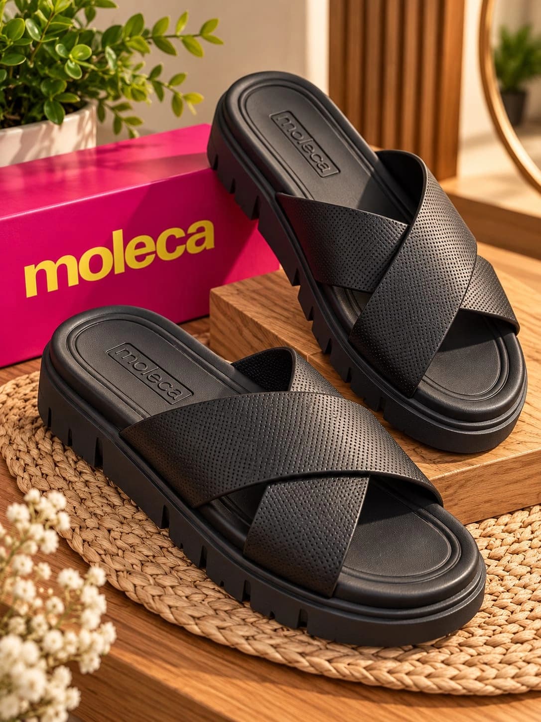 Papete Feminina Moleca – Preta
