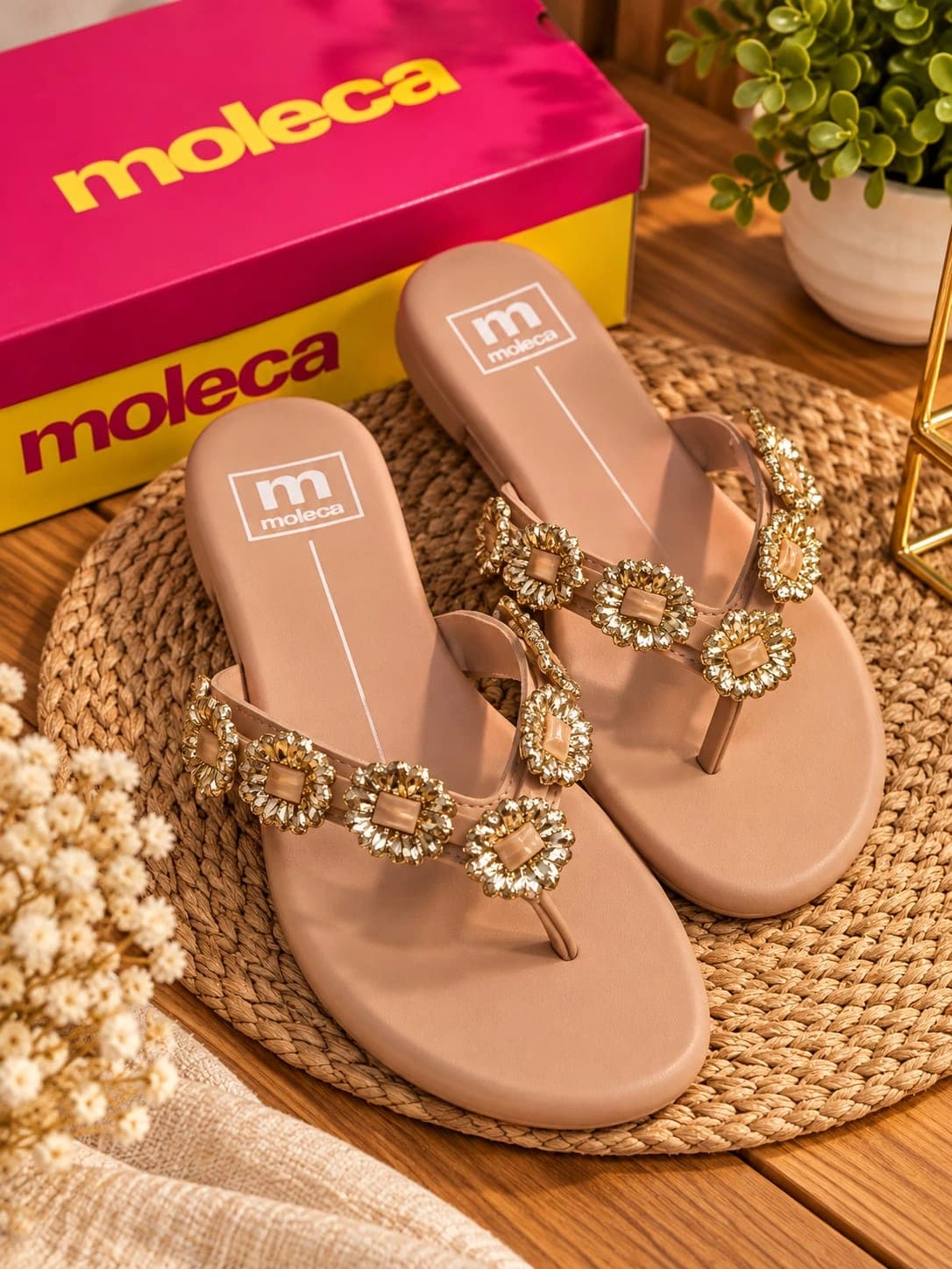 Rasteirinha Feminina Moleca – Nude